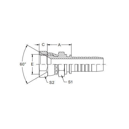 28611-Komatsu Метрическое уплотнение с конусом 60° и наружной резьбой
