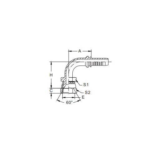 29691-90°Jis Газовое внутреннее уплотнение с конусом 60°