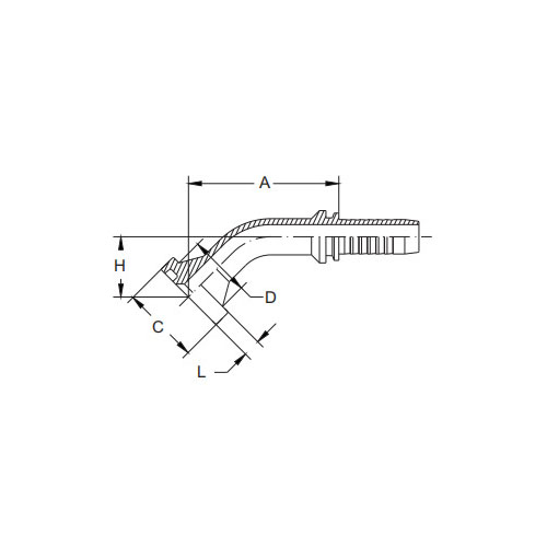 87341-45°SAE Фланец 3000PSI Конус 61