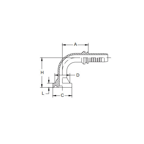 87341-90°SAE Фланец 3000PSI Конус 61