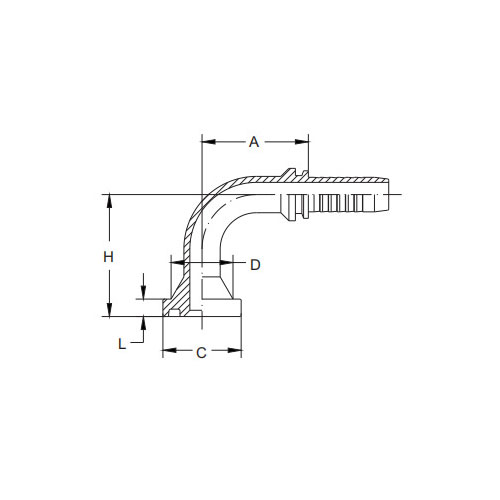 87391H-90°SAE Фланец 3000PSI Конус 61