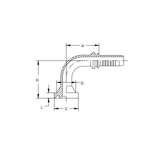 87691-90°SAE Фланец 6000PSI Конус 62