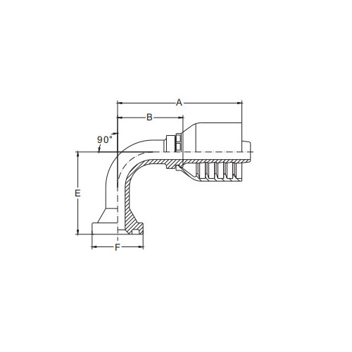 Фланец 90° SAE, конус 6000PSI 62
